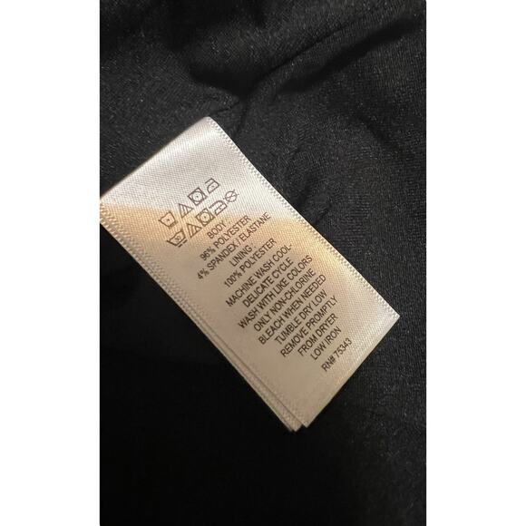 Nicole Miller New York Black Blue Print 3/4 Sleeve Shift Swing Dress Size Small - Picture 7 of 9